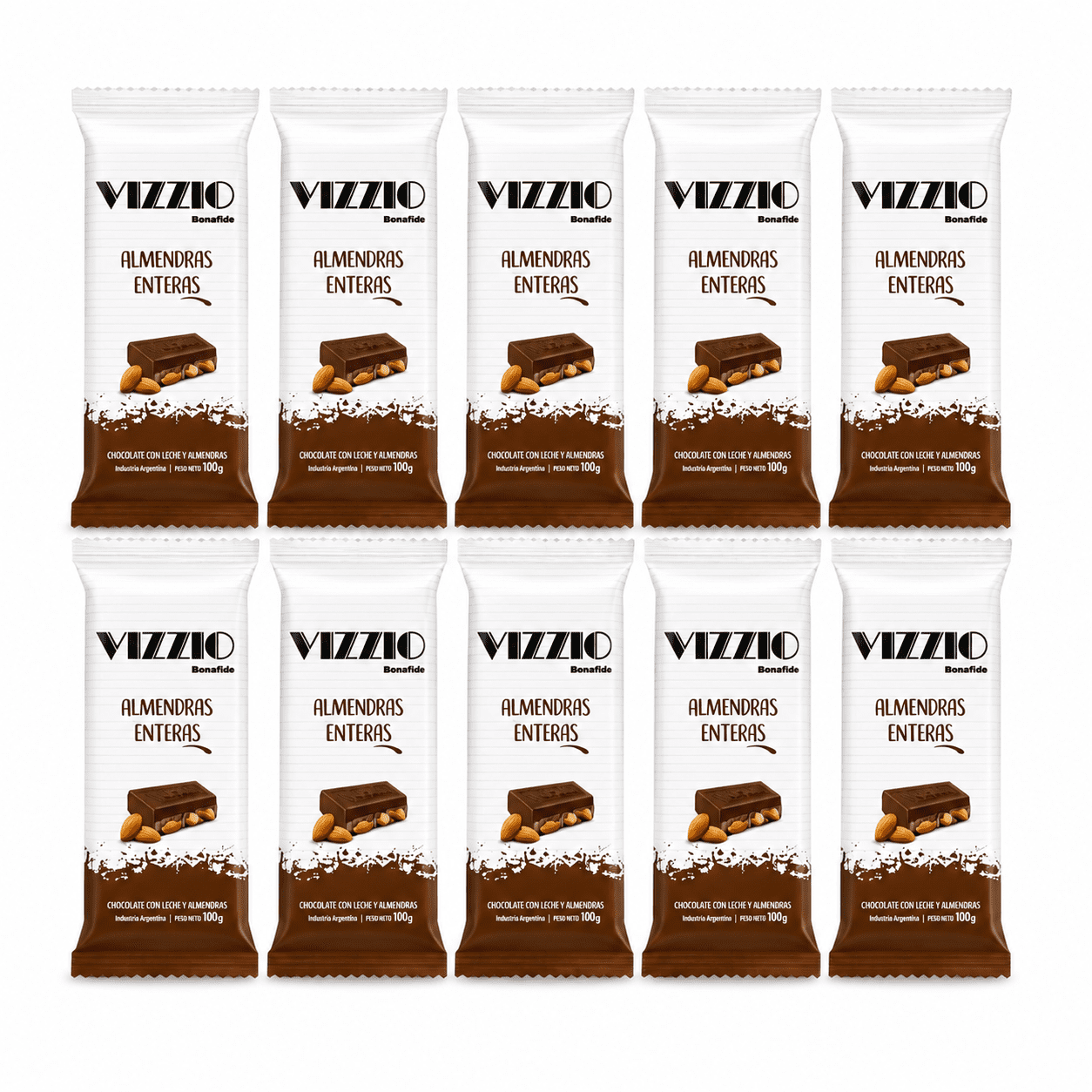 Promo tableta vizzio almendras 100 grs. x 10 unidades