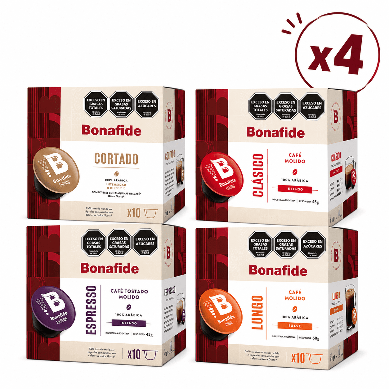 Promo Capsulas Bonafide x4 (Compatibles con Dolce Gusto®)