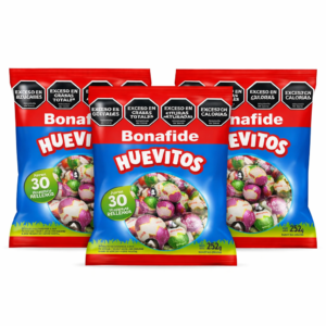 3 Bolsas Huevos Rellenos Bonafide 30u x 252g c/u