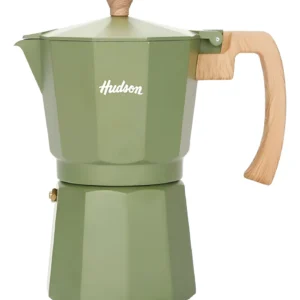 Cafetera Hudson Aluminio Tipo Italiana 9 Tazas Inducción - Verde